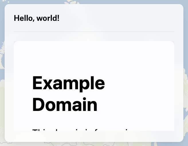 Iframe showing an example website